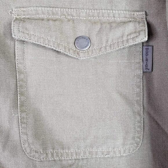 Woolrich Button Up Hunting Shirt Mens Size XL Tan Brown Long Sleeve Patch Flaw - Picture 7 of 11